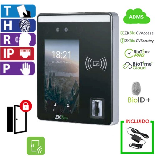 Reloj Marcador y Control de Acceso por Rostro, Huella, QR y Tarjeta Touch ZKTeco (SpeedFace-H5L) Reloj Marcador y Control de Acceso por Rostro, Huella, QR y Tarjeta Touch ZKTeco (SpeedFace-H5L)